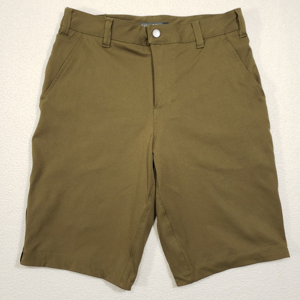 Kitsbow Shorts Mens 30 Olive Green Nylon Spandex Active Mountain Biking MTB 12"